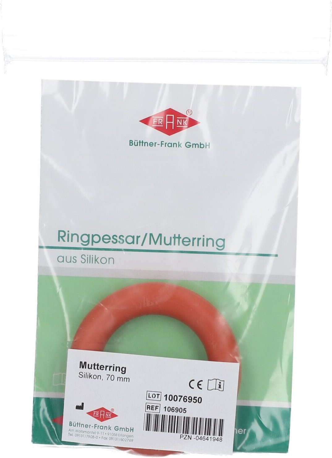 Mutterring Silikon 70 mm 106905 1 St Vaginalring