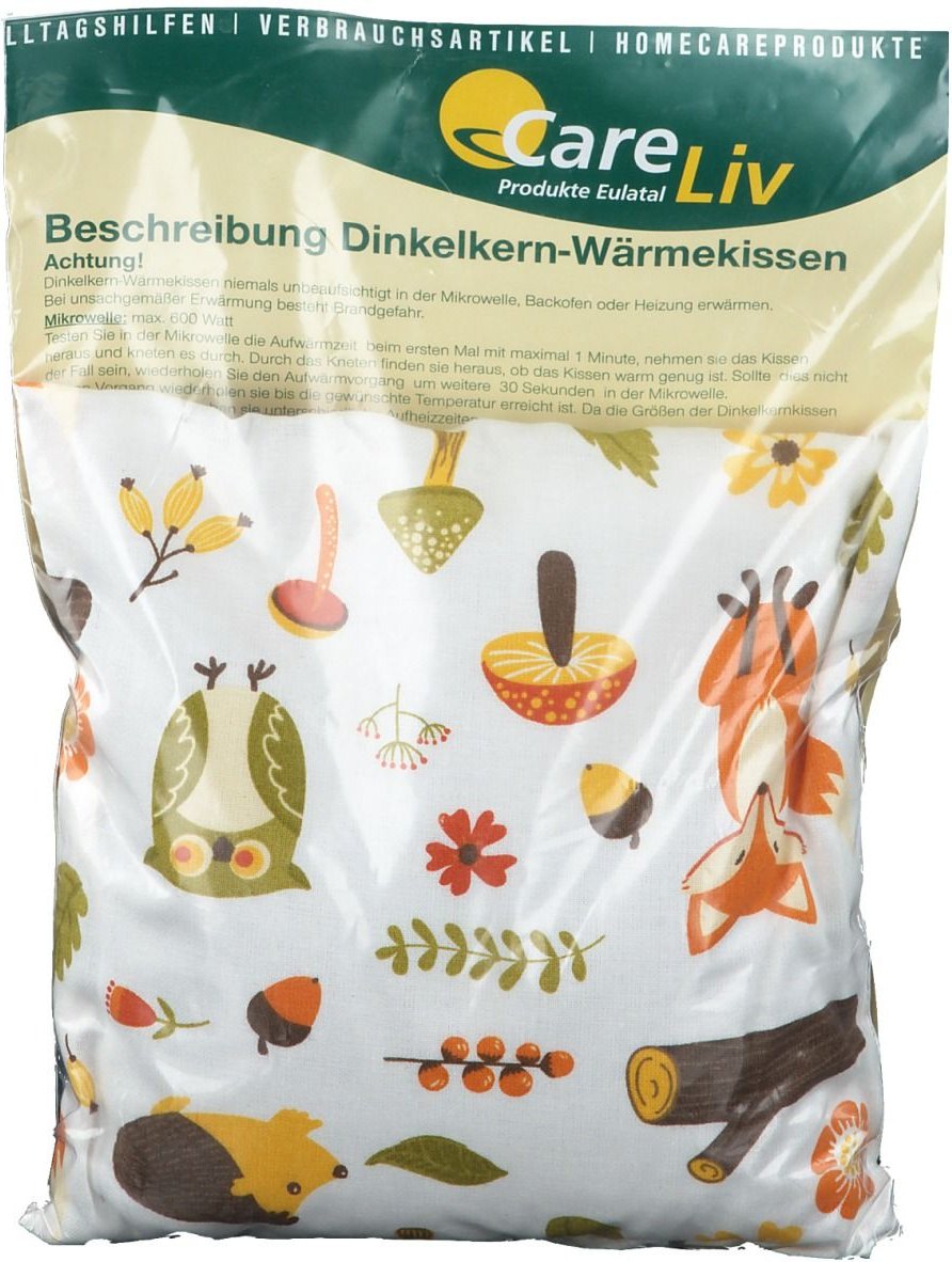 Dinkelkern Wärmekissen mit Bezug 17x17cm