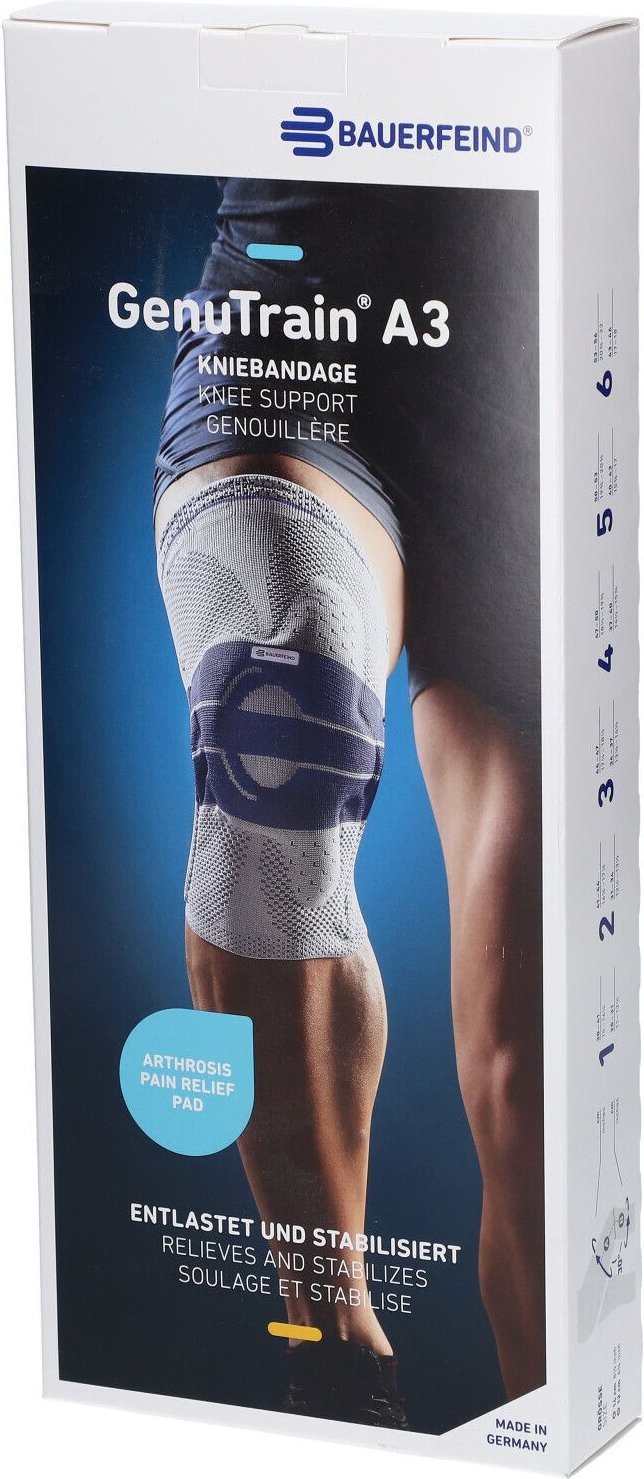 Genutrain A3 Kniebandage rechts Gr.2 natur blau 1 St Bandage(s)
