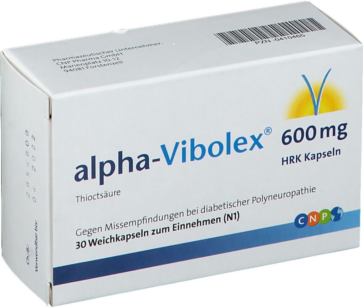 Alpha Vibolex 600 mg Hrk Weichkapseln