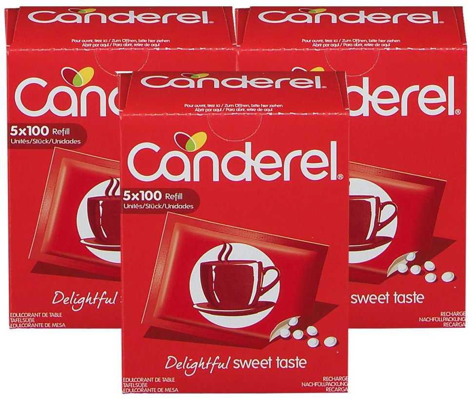 3x Canderel Nachfüllpackung Stückchen 3x500 St Beutel