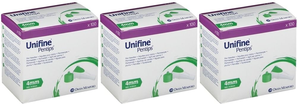 Unifine Pentips Kanüle 32 G 4 mm 3x 3x100 St