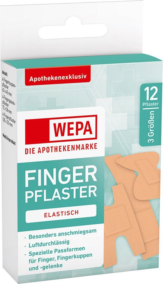 Wepa Fingerpflaster Mix 3 Größen 12 St Pflaster
