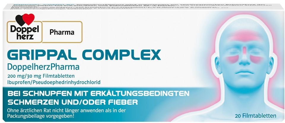 Thumbnail - Grippal Complex DoppelherzPharma 200 mg/30 mg FTA 20 St Filmtabletten