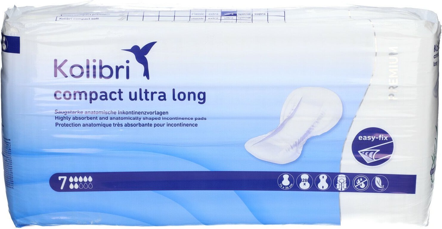 Thumbnail - Kolibri compact premium ultra long Vorlag.anatom. 28 St Einlagen