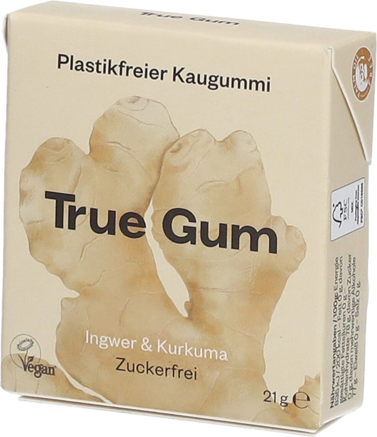 True Gum - Ingwer & Kurkuma, 21g 21 g Kaugummi