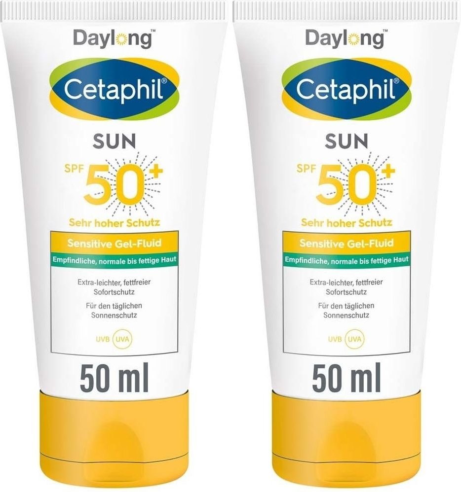 Cetaphil Sun Daylong SPF 50+ sens.Gel-Fluid Gesich 2x 2x50 ml Gel
