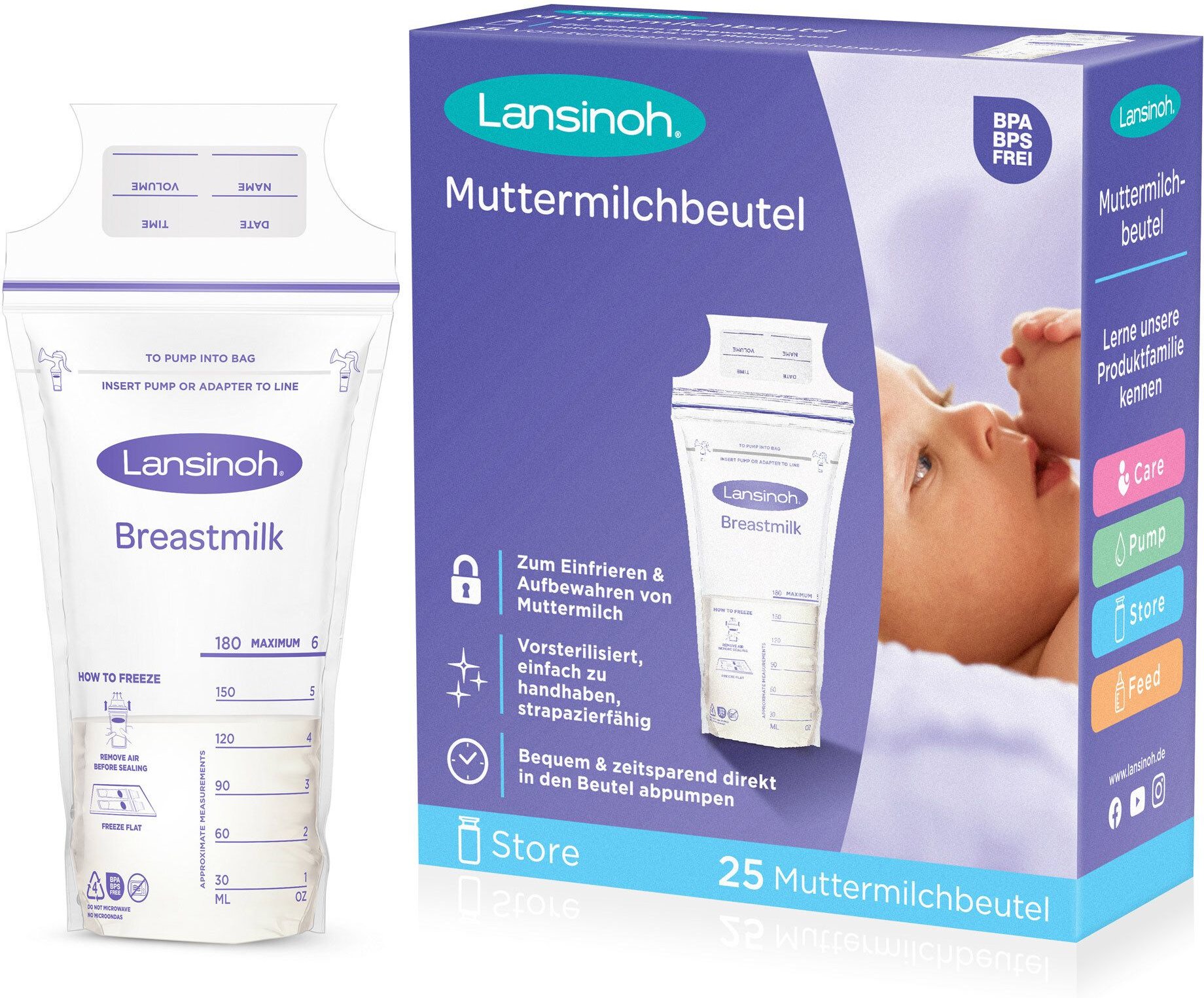 Thumbnail - Lansinoh Muttermilchbeutel 25 St Beutel