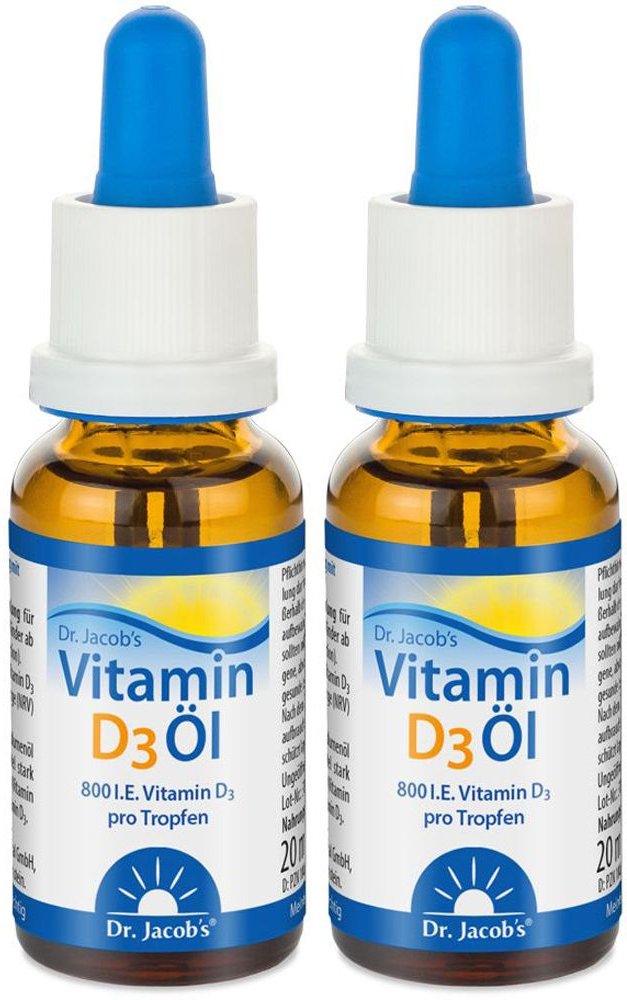 Dr. Jacob's Vitamin D3 Öl 640 Tropfen 800 IE vegetarisch Doppelpack 2x20 ml zum Einnehmen