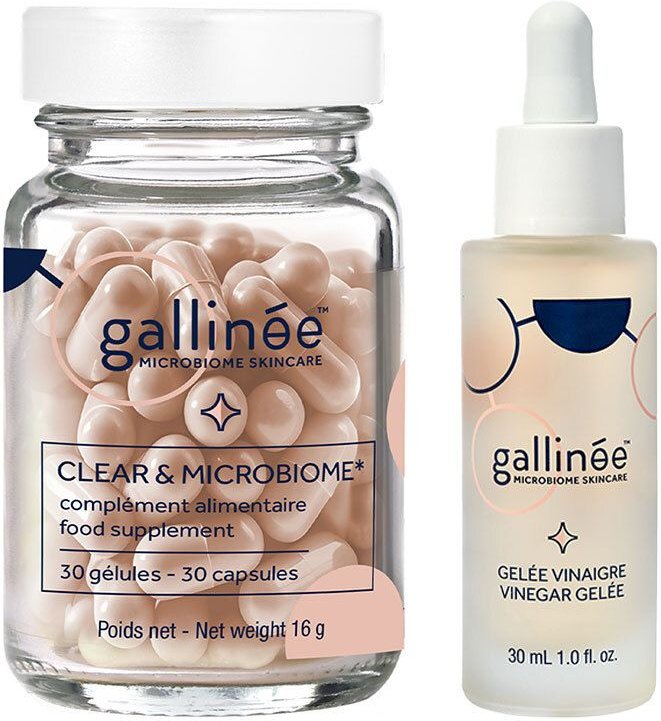 Gallinée Face Vinegar Gelée + Clear & Microbiome Supplement 1 St Set