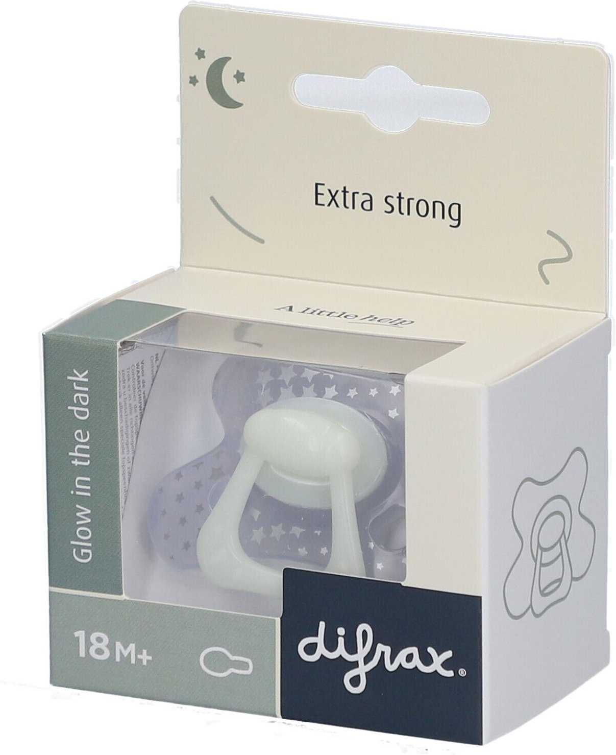 Difrax Fopspeen Glow in the Dark Natural 20 Maanden+ 1 St Schnuller