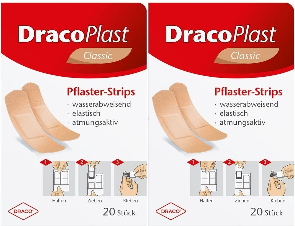 Dracoplast Classic Pflasterstrips 2x 2x20 St Pflaster