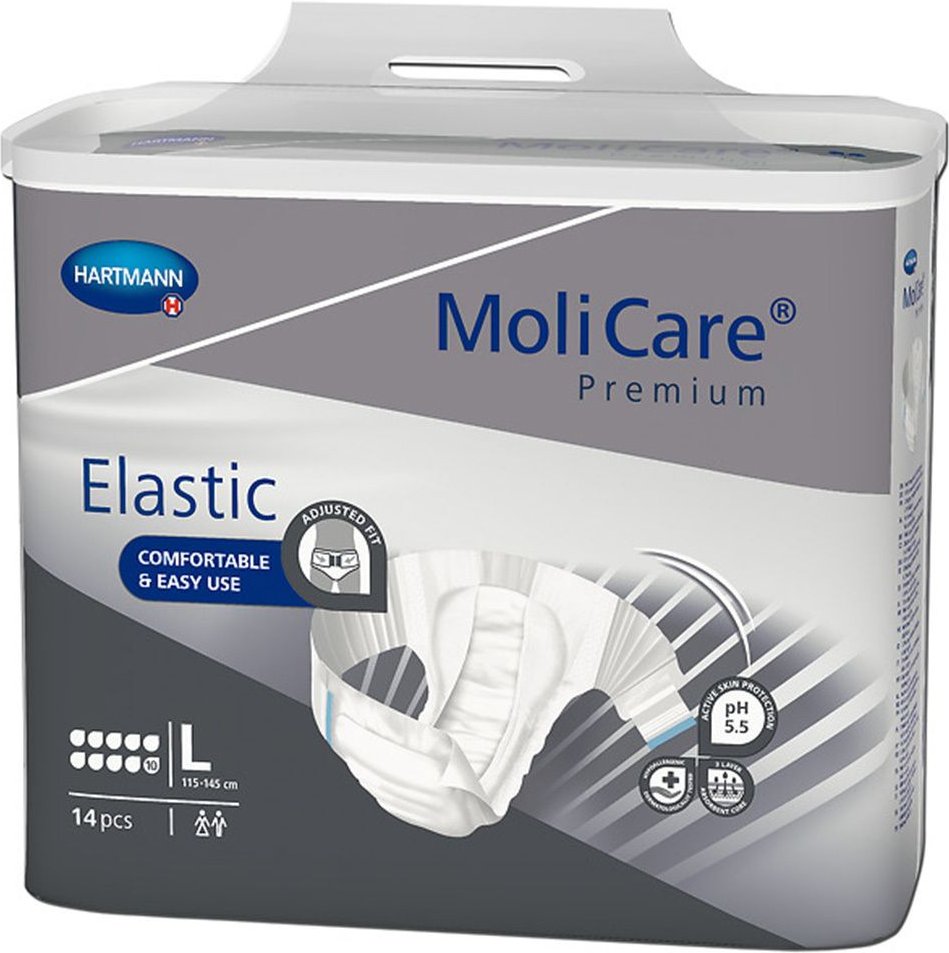 Molicare Premium Elastic Slip 10 Tropfen Gr.L 14 St Einweghosen