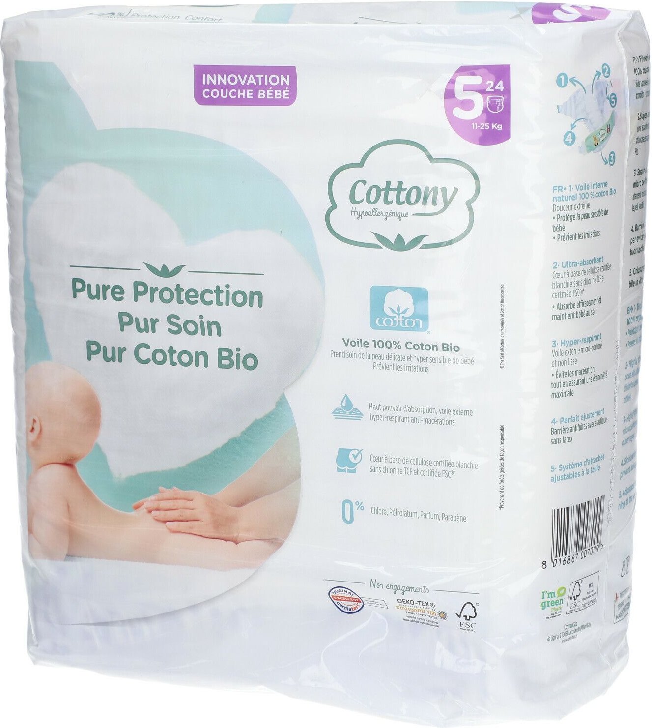 Cottony Luiers Maat 5 11-25 kg 24 St Windeln