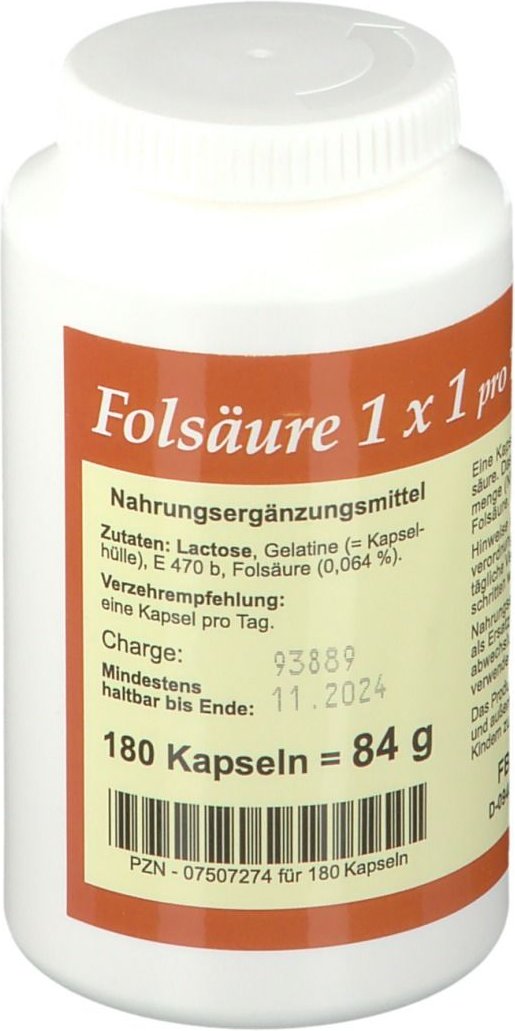 Folsäure 1X1 pro Tag Kapseln