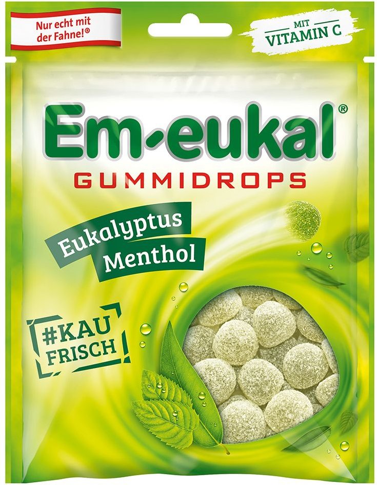 Em-Eukal Gummidrops Eukalyptus-Menthol zuckerhalt. 90 g Bonbons