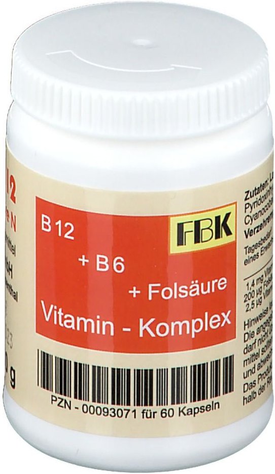 Vitamin B12+B6+Folsäure Komplex N Kapseln 60 St