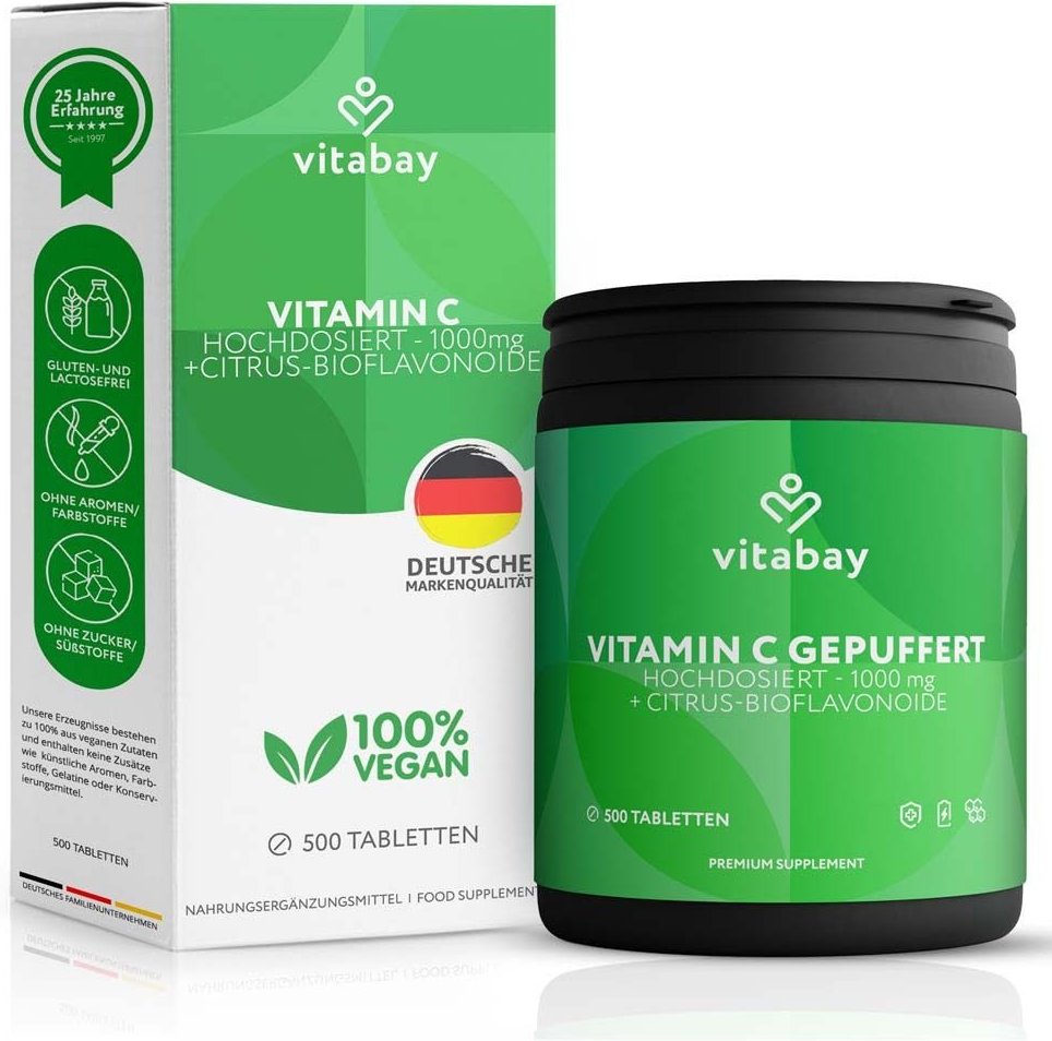 Vitamin C+Bioflavonoide 1000 mg vegan hochdosiert 500 St Tablette, veraenderte Wirkstofffreisetzung