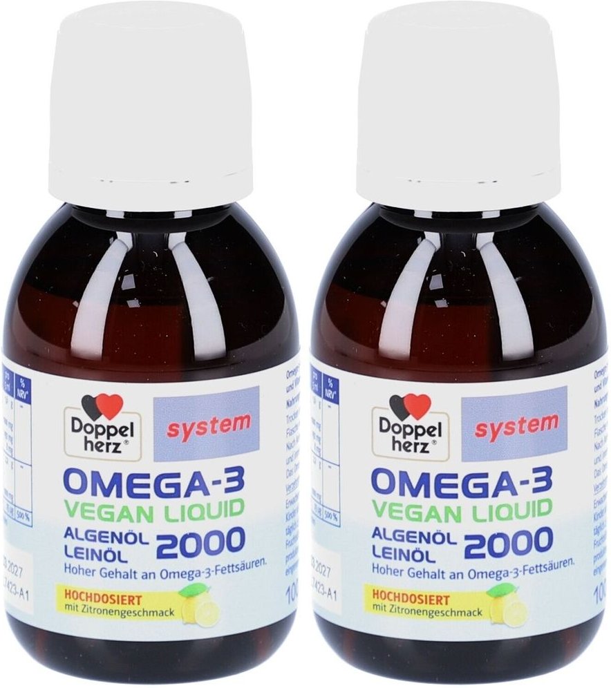 Doppelherz Omega-3 vegan Liquid 2000 system 2x 2x100 ml Flüssigkeit