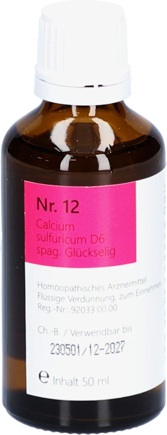 Nr.12 Calcium sulfuricum D 6 spag.Glückselig 50 ml Tropfen zum Einnehmen