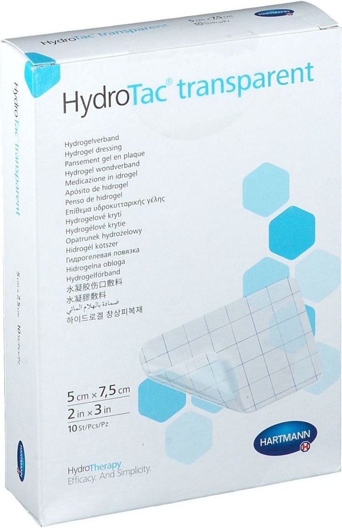 Hydrotac transparent Hydrogelverb.5x7,5 cm 10 St Verband