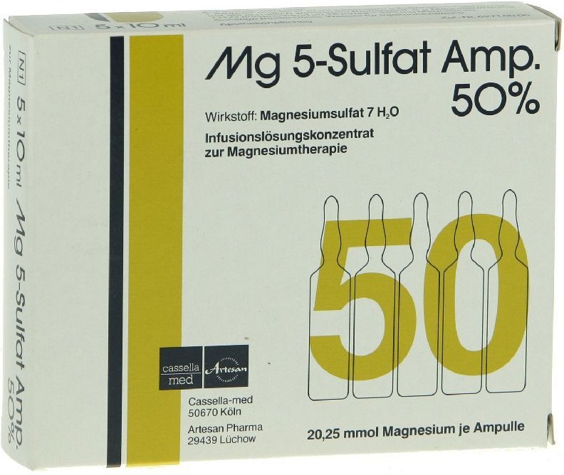 MG 5 Sulfat Amp. 50% Infusionslösungskonzentrat St