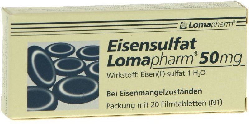 Eisensulfat Lomapharm 50 mg Filmtabletten