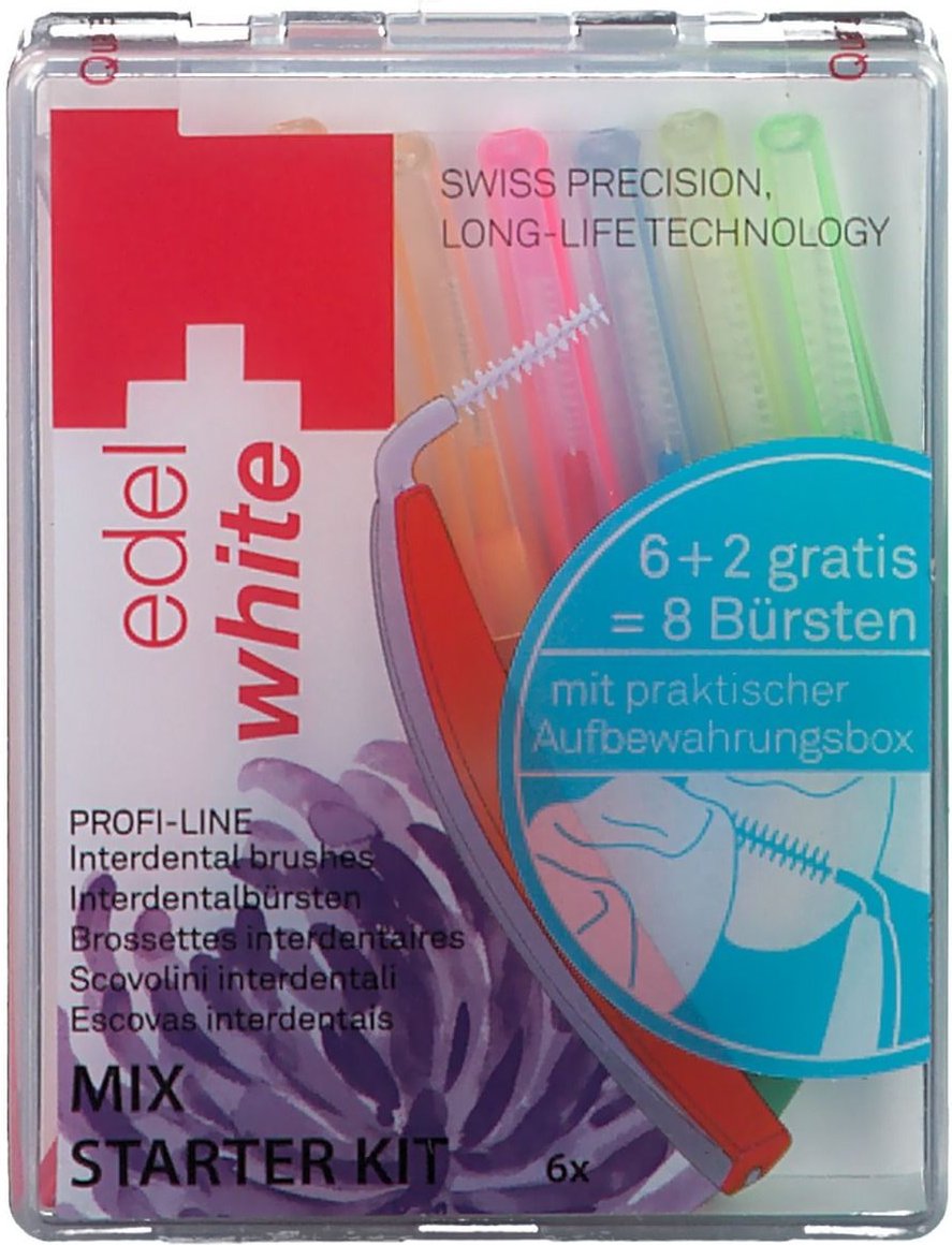 Edelwhite pro Interdent.Bür.Starter-Kit gem.Größen 6 St Zahnbürste