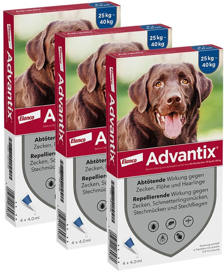 Advantix Spot on für Hunde 25 - 40 kg 3x4x4 ml Lösung