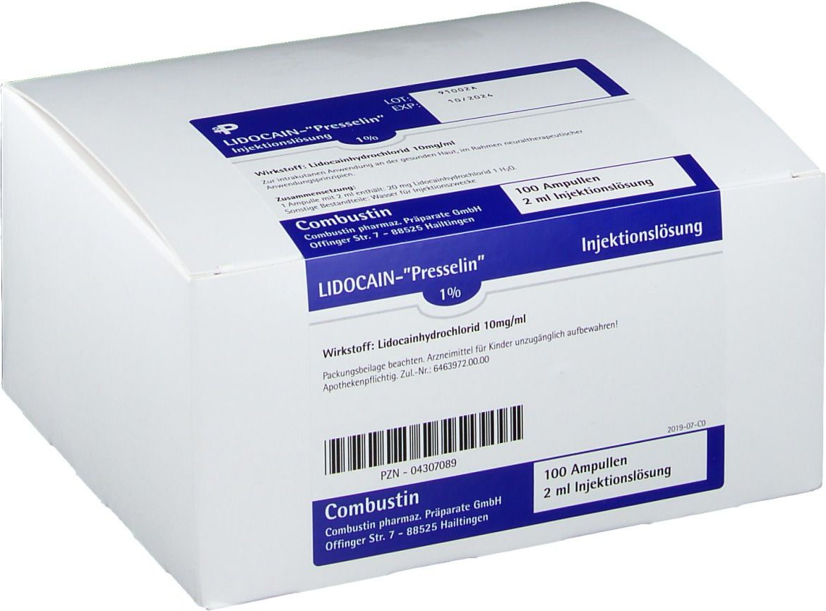 Thumbnail - Lidocain Presselin 1% Injektionslösung Ampullen 100x2 ml