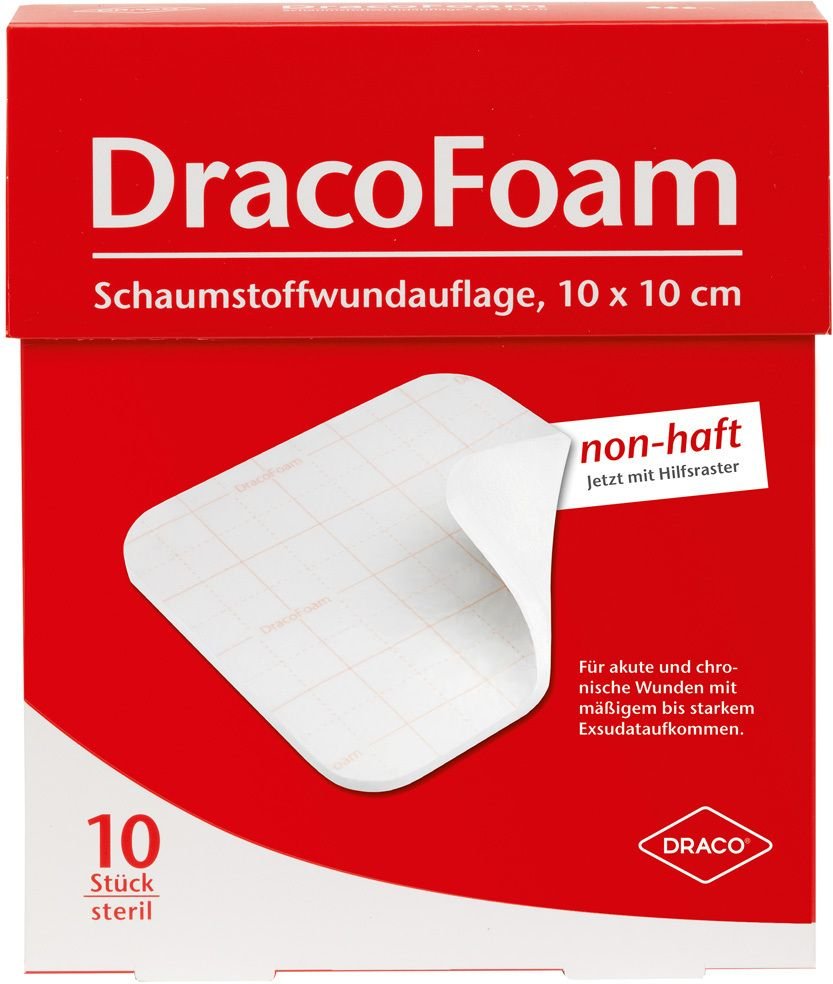 Dracofoam Schaumstoff Wundauflage 10x10 cm 10 St Verband