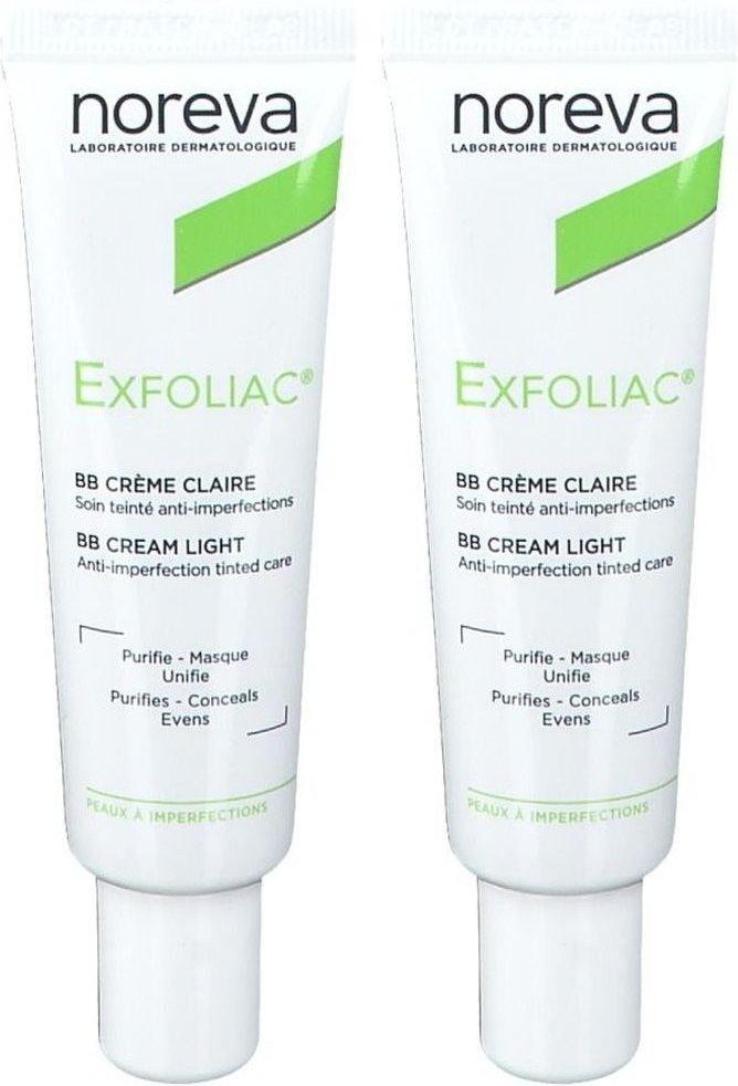 Noreva Exfoliac getönte BB-Creme hell 2x 2x30 ml Tagescreme