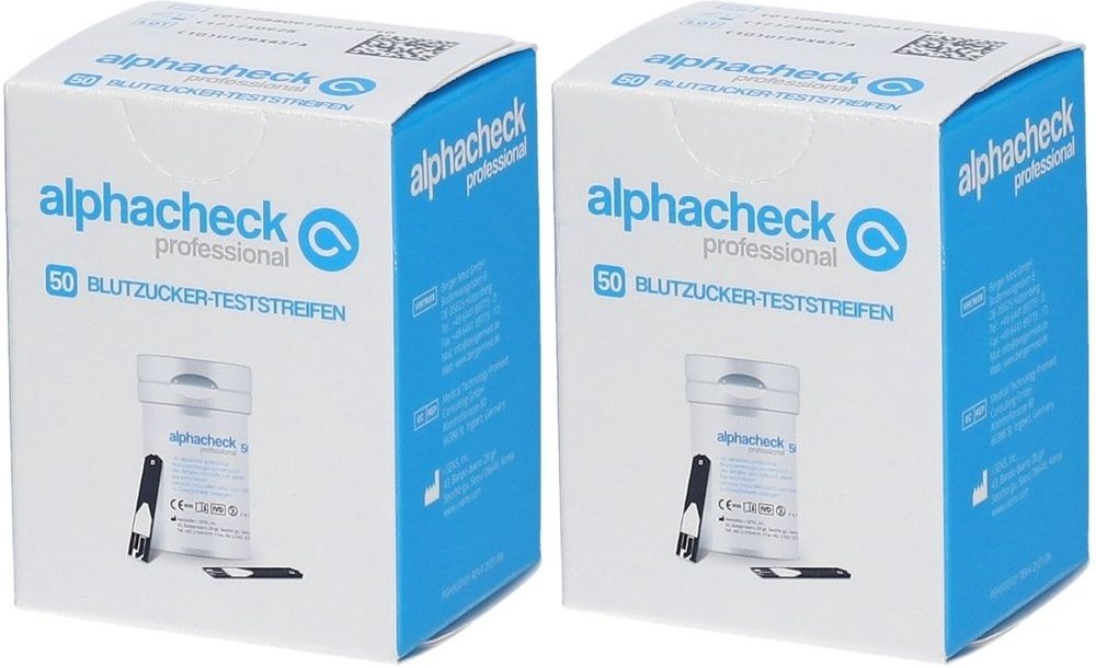 Alphacheck professional Blutzuckerteststreifen 2x 2x50 St Teststreifen