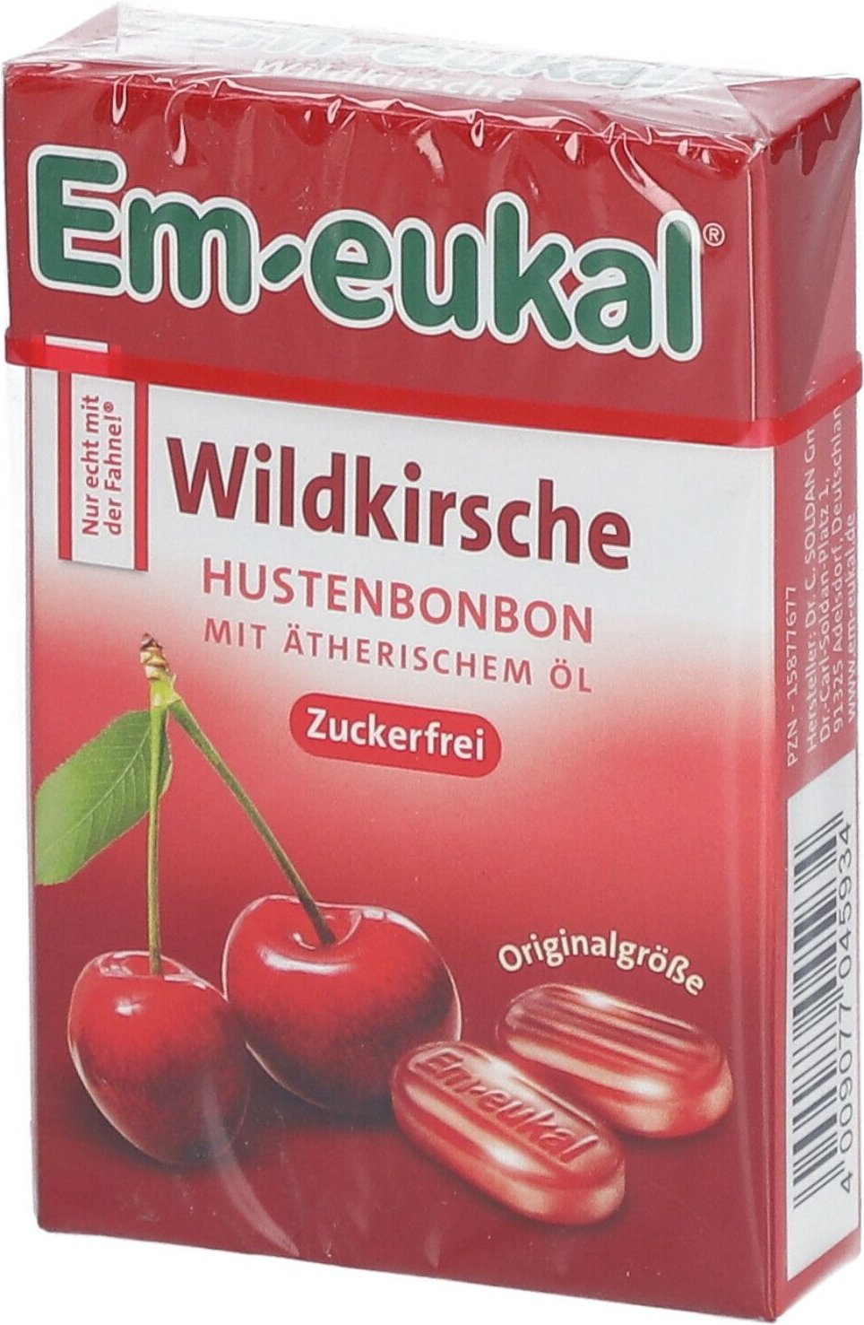 Thumbnail - Em-Eukal Bonbons Wildkirsche zuckerfrei Box 50 g