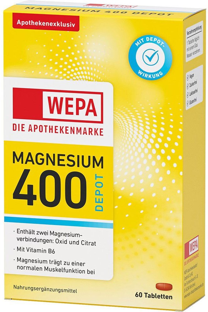 Wepa Magnesium 400 Depot + B6 Tabletten
