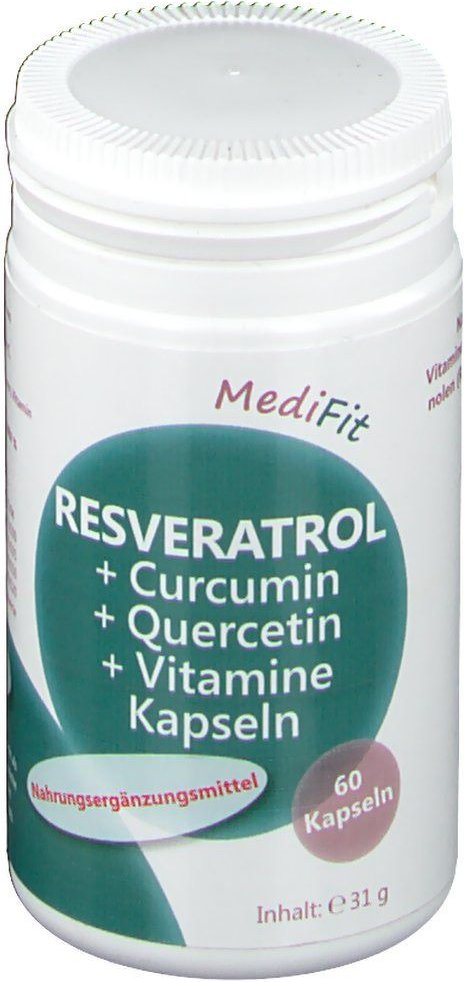 RESVERATROL+CURCUMIN+Quercetin+Vitamine Kapseln 60 St