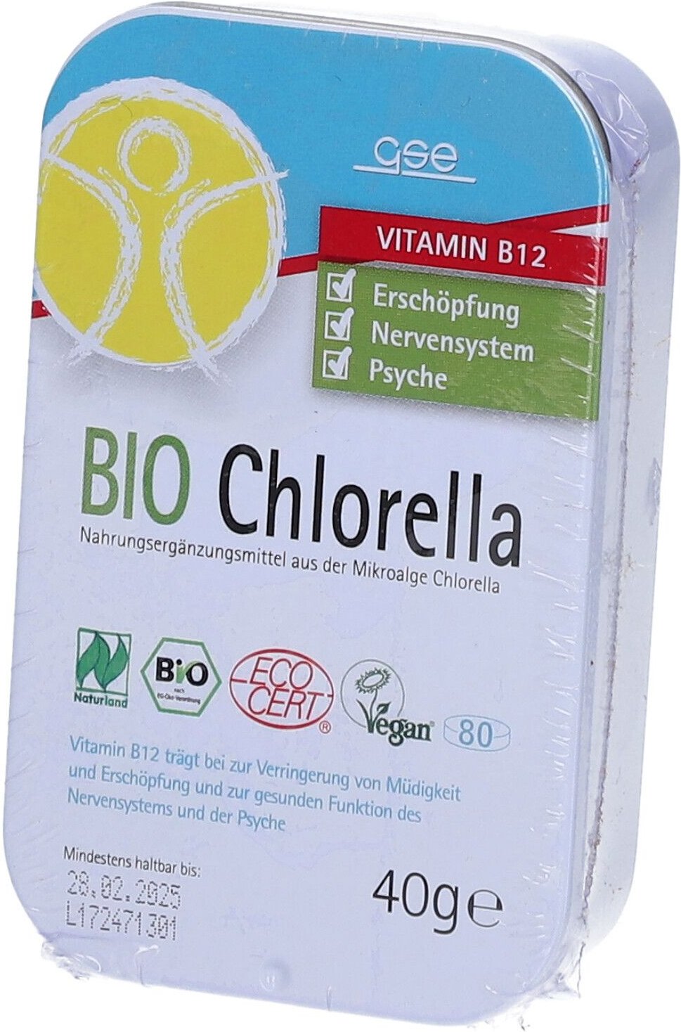 GSE Chlorella 500 mg Bio Naturland Tabletten 80 St