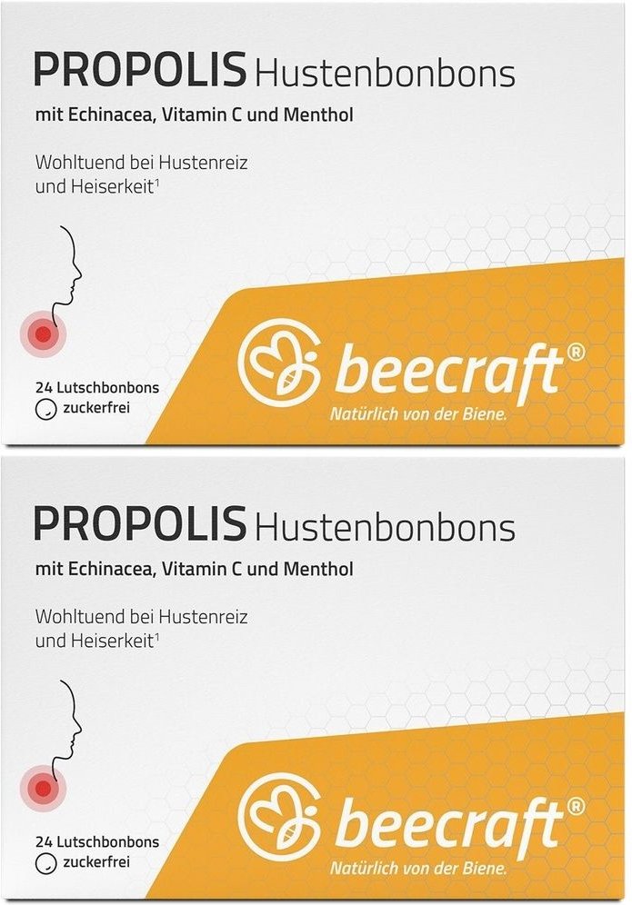 Beecraft Propolis Husten-Bonbons 2x 2x24 St Bonbons