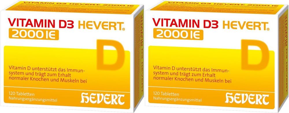 Vitamin D3 Hevert 2000 IE* Doppelpack 2x120 St Tabletten