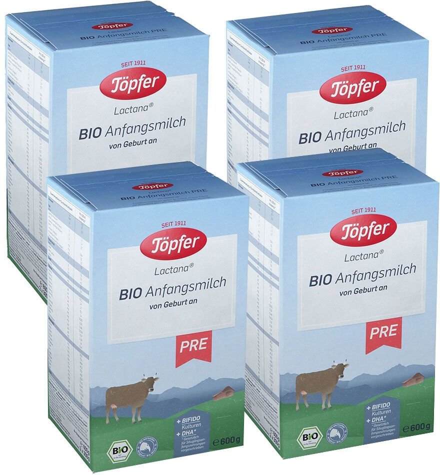Töpfer Lactana Bio Pre Pulver x4 4x600 g