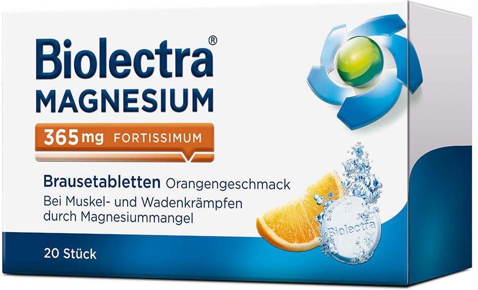 Biolectra Magnesium 365 mg fortissimum Orange 20 St Brausetabletten