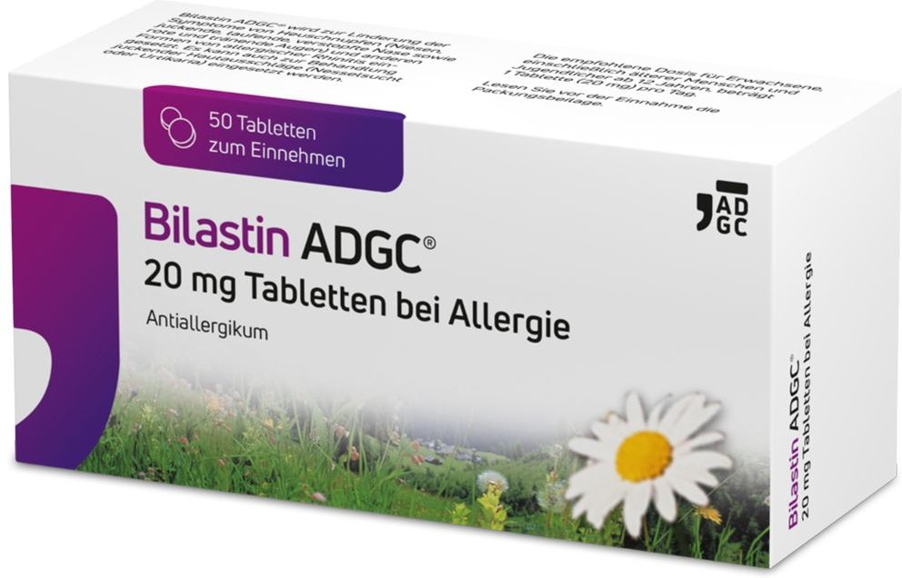 Bilastin Adgc 20 mg Tabletten bei Allergie 50 St