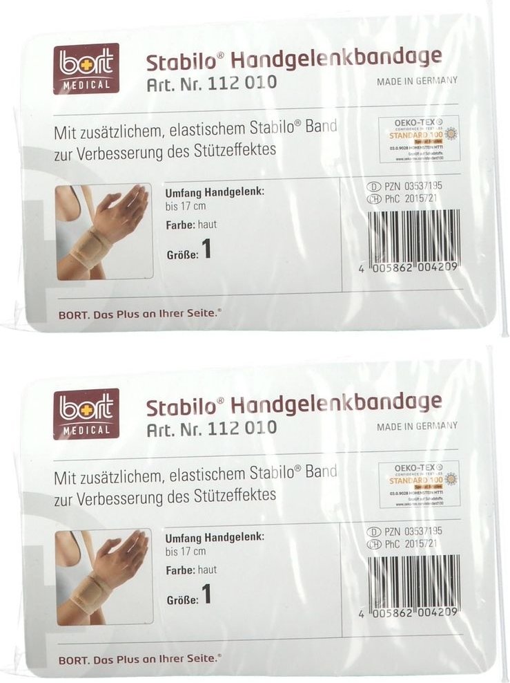 Bort Stabilo Handg GR1 HAU x2 2x1 St Bandage(s)