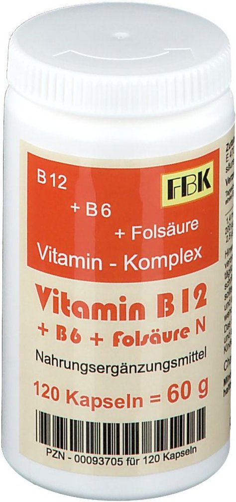Vitamin B12 + B6 + Folsäure Komplex N Kapseln
