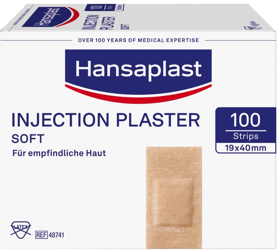 Hansaplast Soft Injektionspflaster Strips 19x40 mm 100 St Pflaster