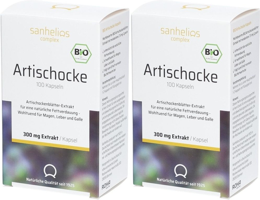 Sanhelios Bio Artischocke Kapseln 2x 2x100 St