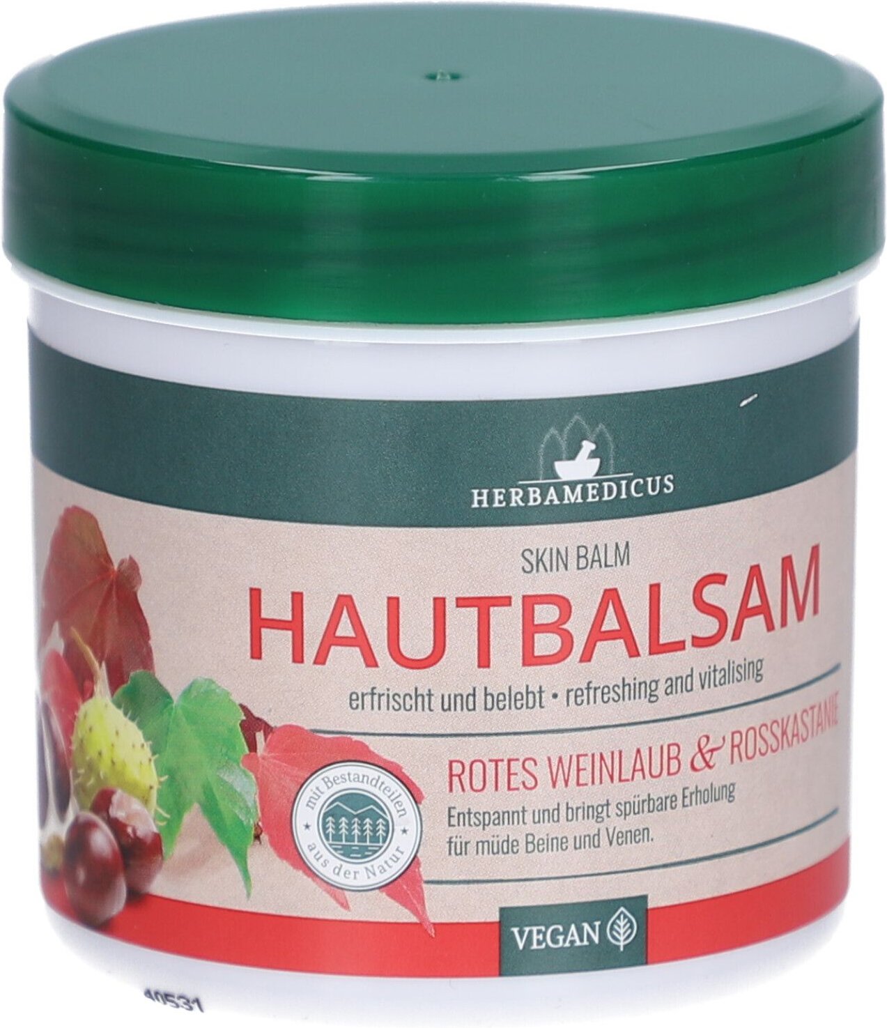 Rotes Weinlaub & Rosskastanie Hautbals.Herbamedic. 250 ml Balsam