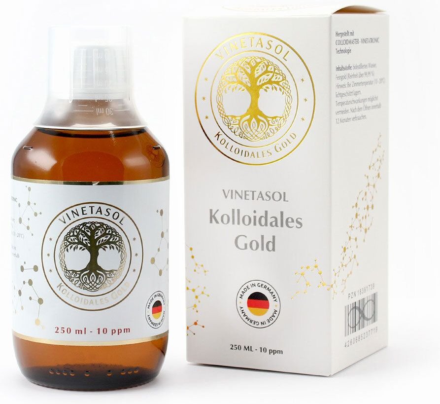 Vinetasol kolloidales Gold 10 ppm 250 ml Flüssigkeit