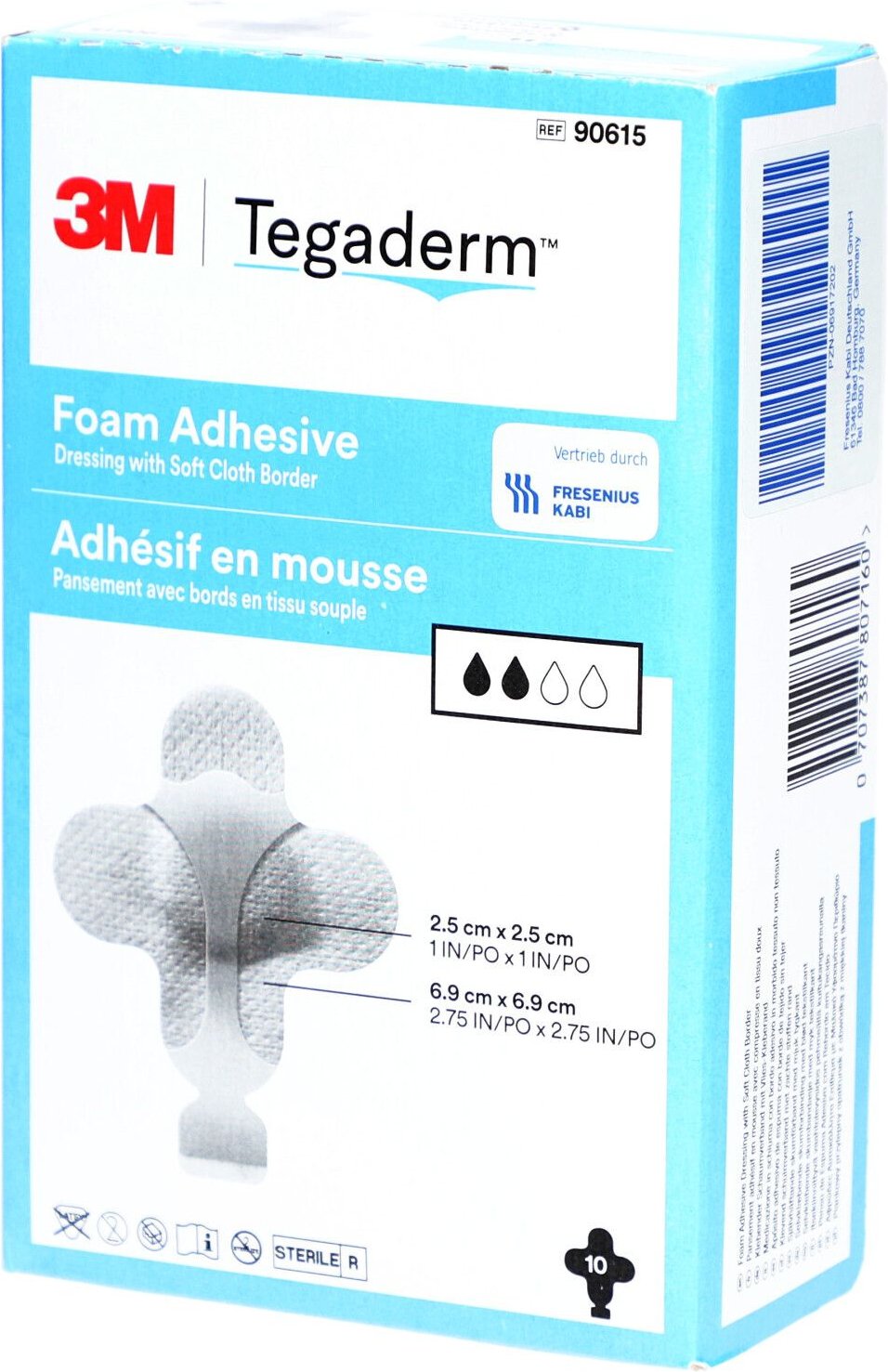 Tegaderm Foam Adhesive FK 6,9x6,9 cm kreuzf.90615 10 St Verband