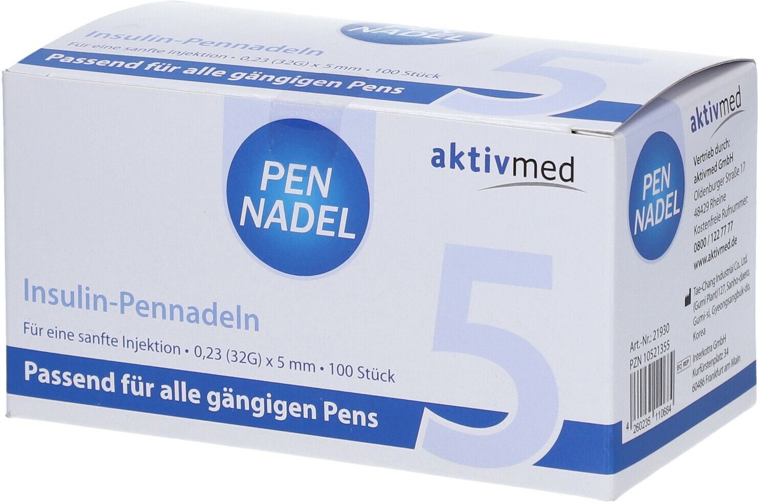 Pen-Nadeln Universal 5 Kanülen 0,23x5 mm 32 G 100 St Kanüle